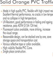Solid Orange PVC Traffic Cone